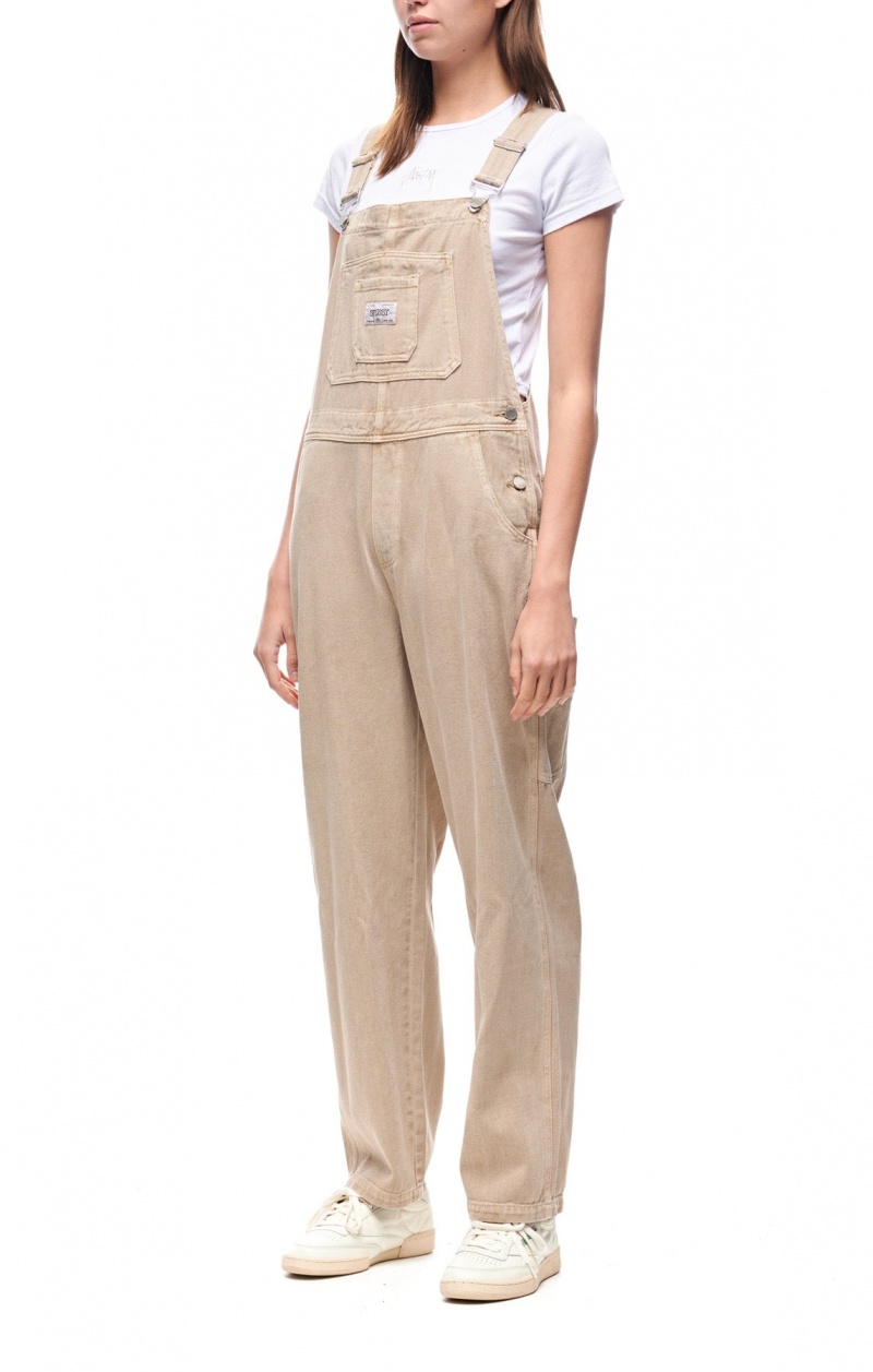 Stüssy Nevada Denim Overall Shorts & Pants Dames Smoke | BE75-E9-ZY