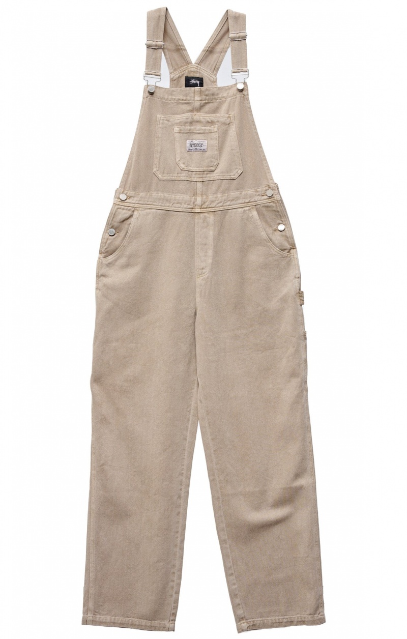 Stüssy Nevada Denim Overall Shorts & Pants Dames Smoke | BE75-E9-ZY