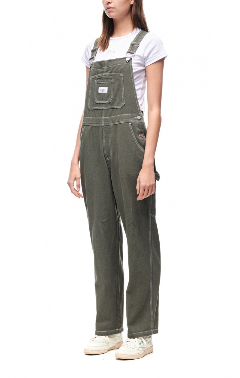 Stüssy Nevada Denim Overall Shorts & Pants Dames Fern | FR15-C5-FT