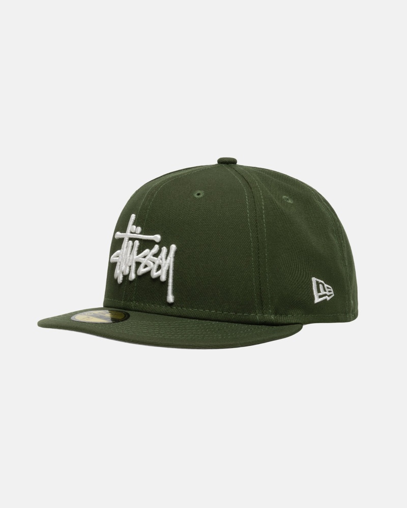 Stüssy New Era 59Fifty Authentic Ball Cap Unisex Olijfgroen | ZP69-U8-EU