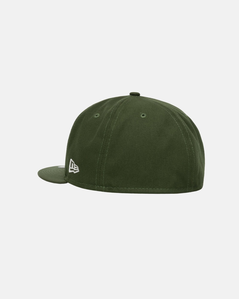 Stüssy New Era 59Fifty Authentic Ball Cap Unisex Olijfgroen | ZP69-U8-EU