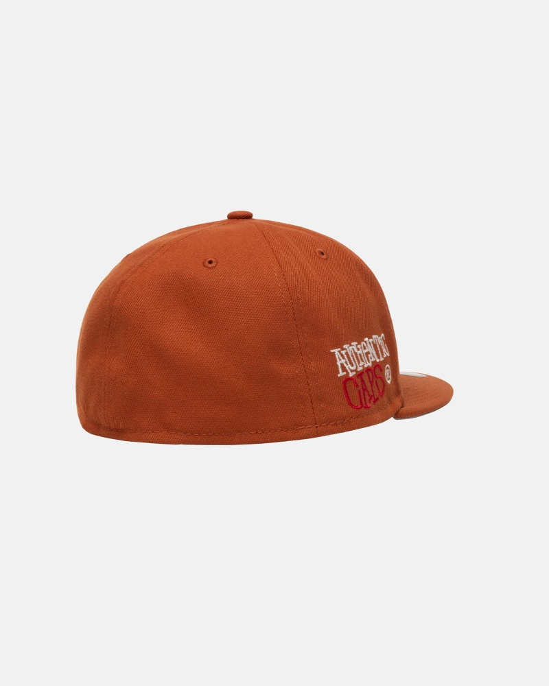 Stüssy New Era 59Fifty Authentic Ball Cap Unisex Rust | RE71-T7-NU