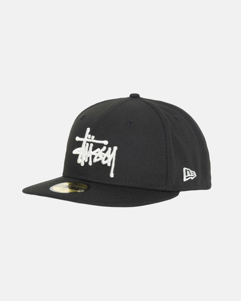 Stüssy New Era 59Fifty Authentic Ball Cap Unisex Zwart | NG02-D0-KU