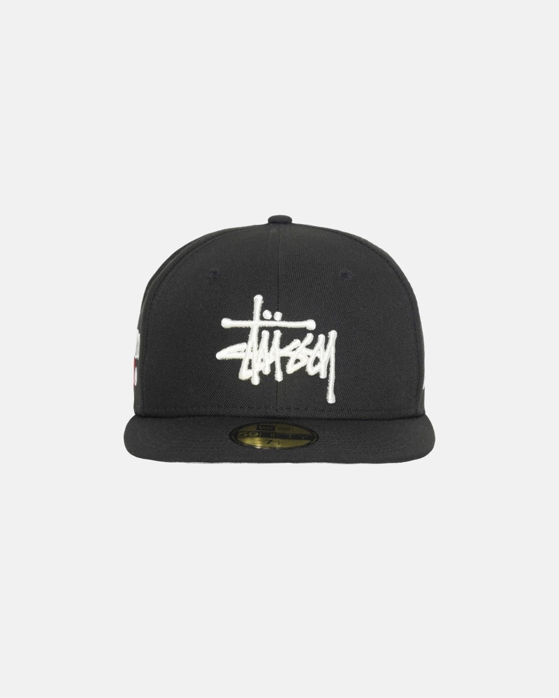 Stüssy New Era 59Fifty Authentic Ball Cap Unisex Zwart | NG02-D0-KU