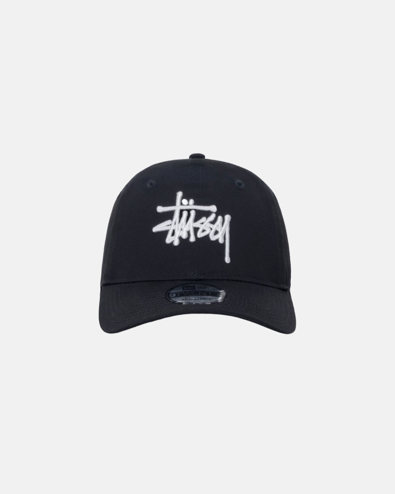 Stüssy New Era 9Twenty Basic Strapback Ball Cap Unisex Zwart | CN76-Z4-GG