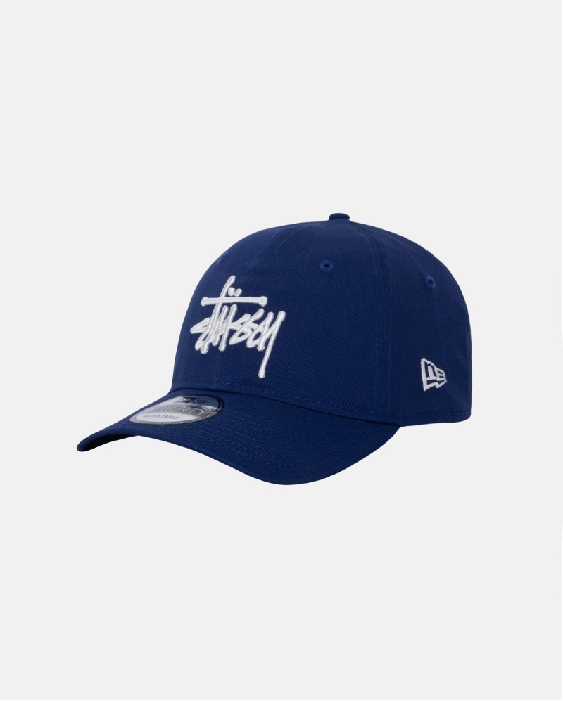 Stüssy New Era 9Twenty Basic Strapback Ball Cap Unisex Donkerkoningsblauw | PC45-K1-RZ