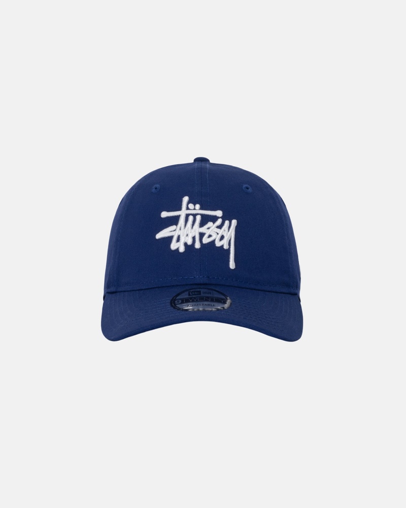 Stüssy New Era 9Twenty Basic Strapback Ball Cap Unisex Donkerkoningsblauw | PC45-K1-RZ