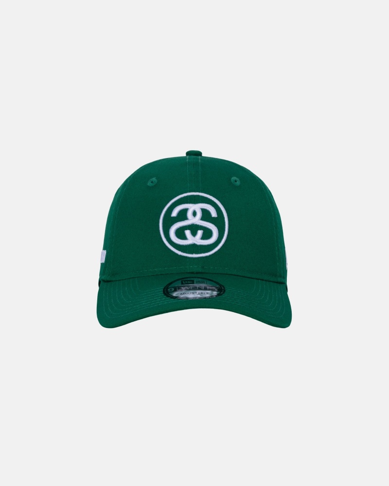 Stüssy New Era 9Twenty SS Link Ball Cap Unisex Groen | YG84-S7-AX