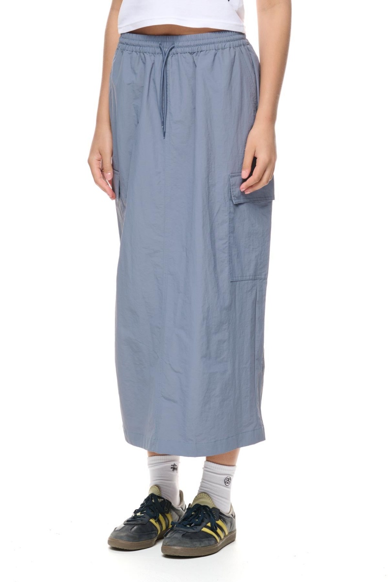 Stüssy Nylon Cargo Midi Skirt Shorts & Pants Dames Blauw | AW36-Y7-TN