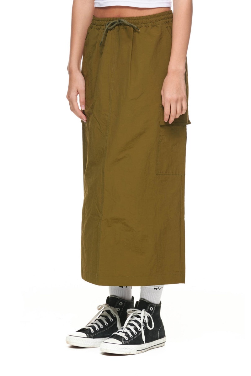 Stüssy Nylon Cargo Midi Skirt Shorts & Pants Dames Groen | QO60-E6-IZ