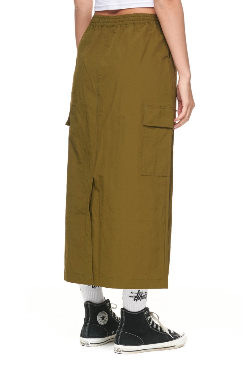 Stüssy Nylon Cargo Midi Skirt Shorts & Pants Dames Groen | QO60-E6-IZ