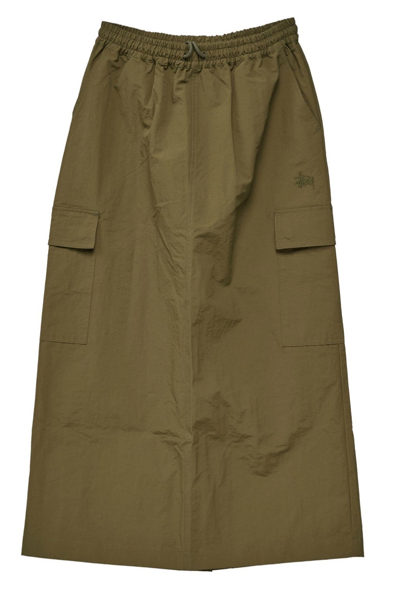 Stüssy Nylon Cargo Midi Skirt Shorts & Pants Dames Groen | QO60-E6-IZ