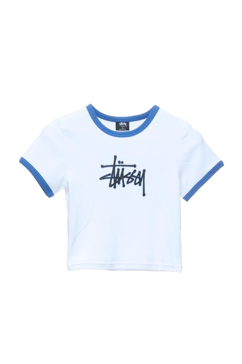 Stüssy Outlines Ringer Tee Tees Dames Wit | UO25-N5-BV