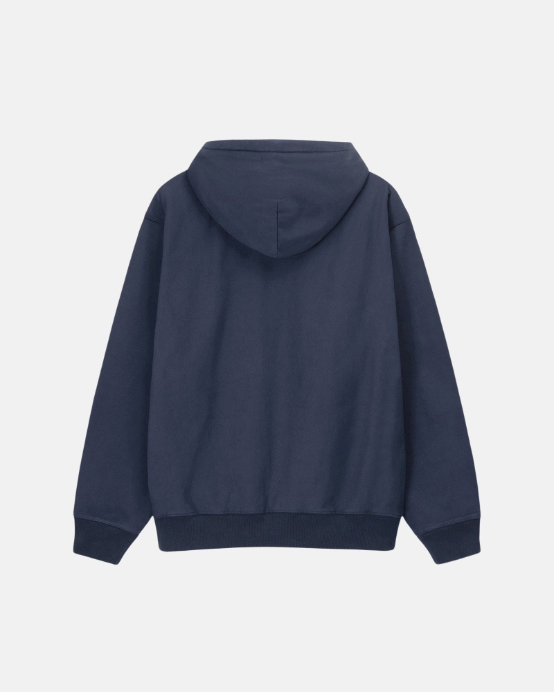 Stüssy Overdyed Stock Logo Hoodie Long Sleeve Sweatshirt Unisex Donkerblauw | ZP38-J9-HG