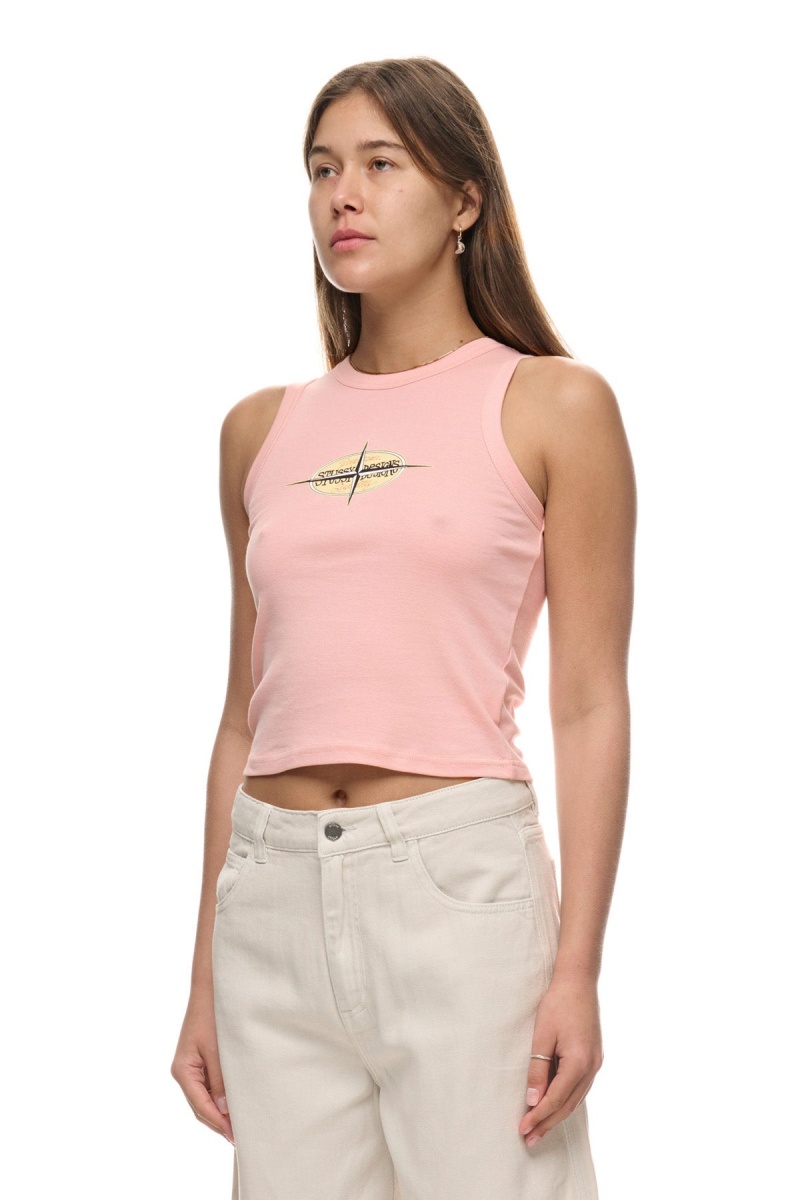 Stüssy Points Rib Tank T-Shirts L/S Dames Roze | SR28-L4-NN