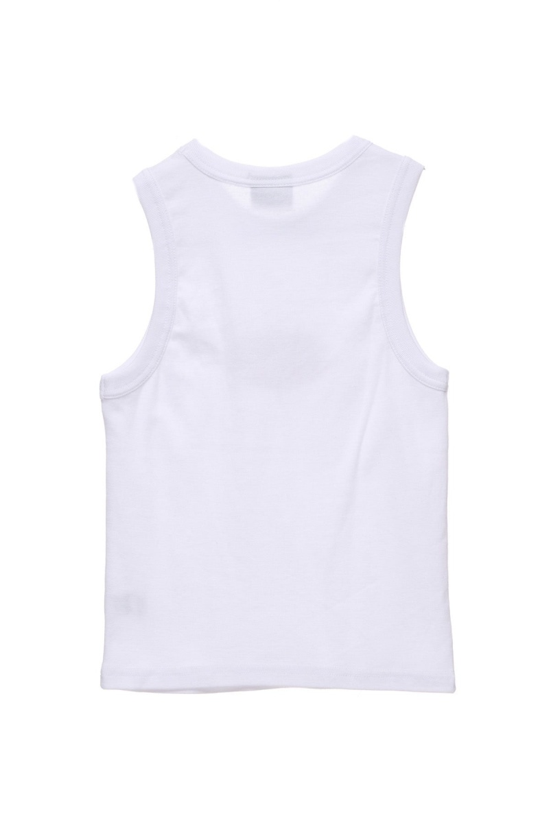 Stüssy Points Rib Tank T-Shirts L/S Dames Wit | BE59-C6-LK