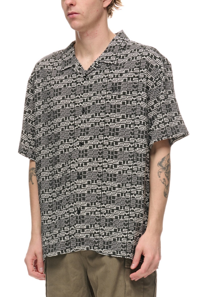 Stüssy Repeat Ss Shirt Overhemd Heren Zwart | ON45-L6-GT