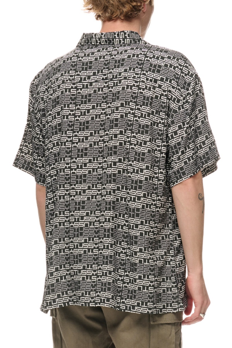 Stüssy Repeat Ss Shirt Overhemd Heren Zwart | ON45-L6-GT