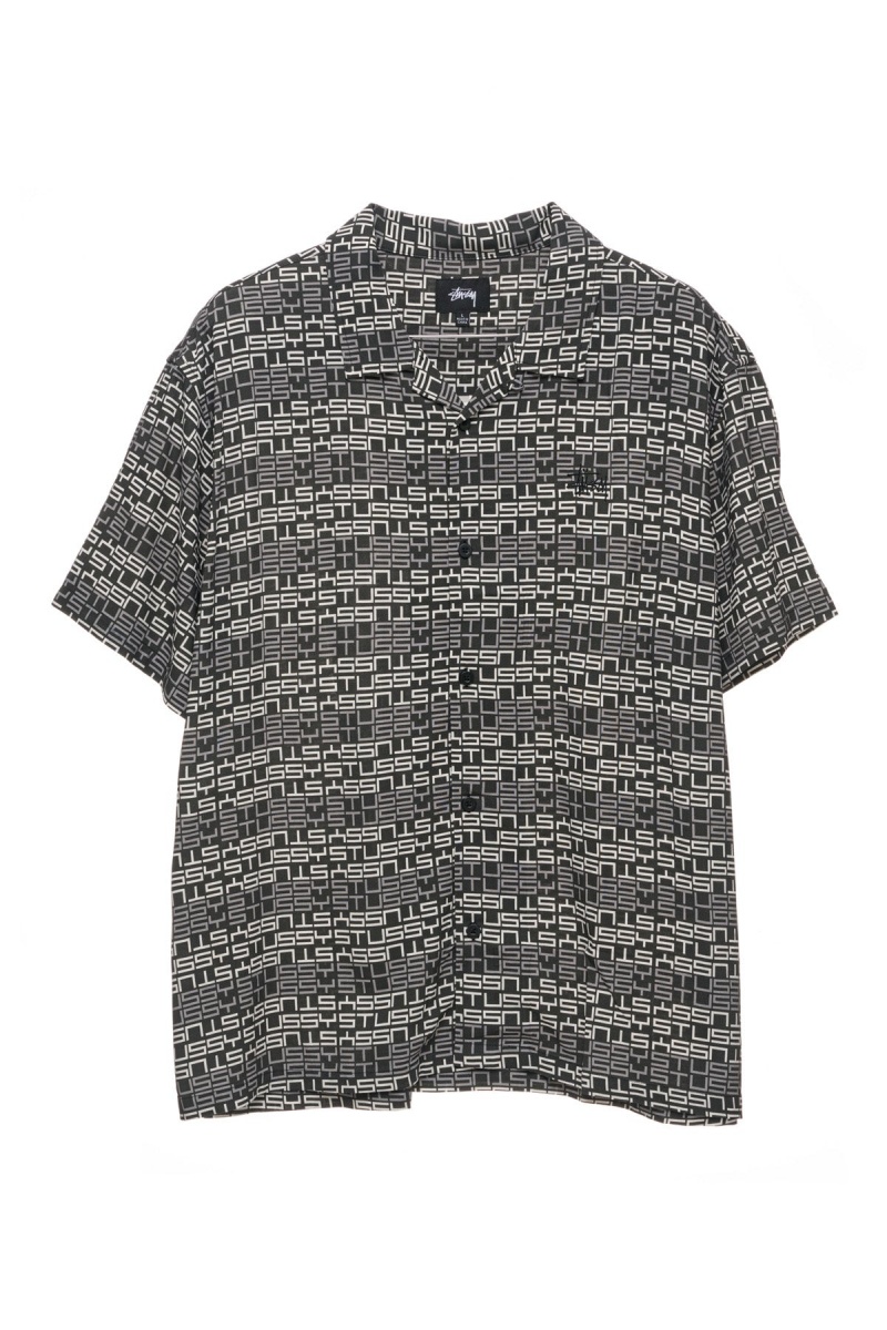 Stüssy Repeat Ss Shirt Overhemd Heren Zwart | ON45-L6-GT