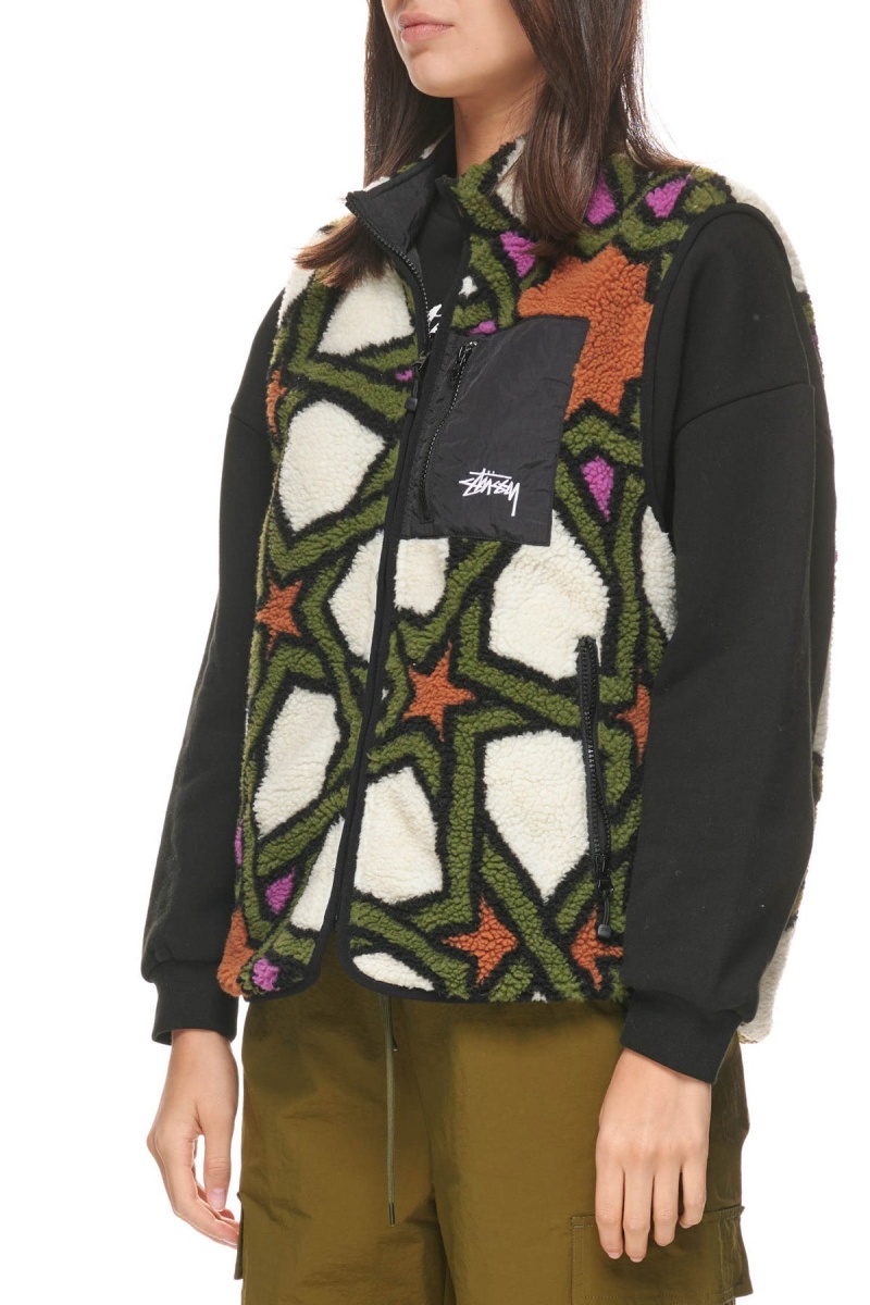 Stüssy Reversible Stock Sherpa Vest Jassen Dames Natural | FP12-O3-MF