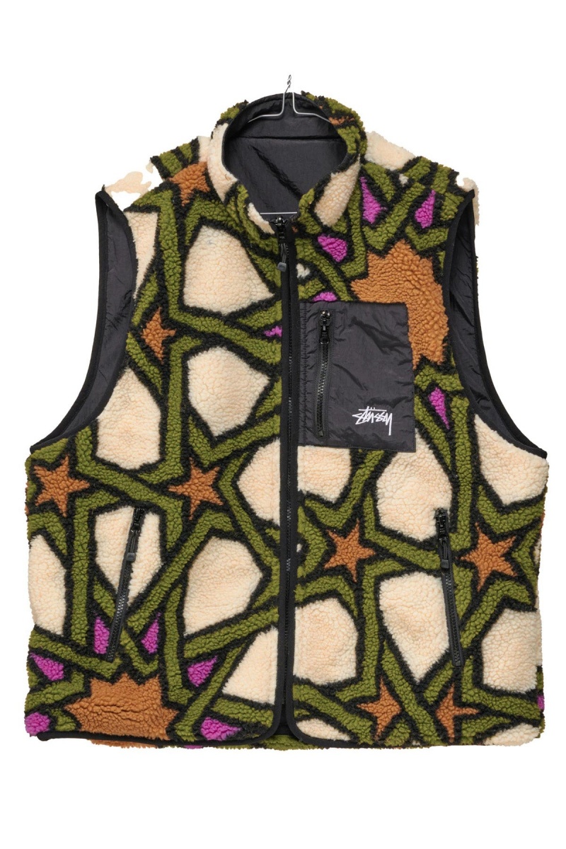 Stüssy Reversible Stock Sherpa Vest Jassen Dames Natural | FP12-O3-MF