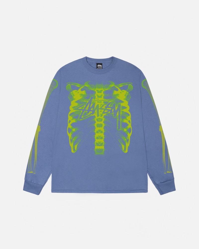 Stüssy Rib Cage 3M Ls Tee Long Sleeve T-Shirt Unisex Storm | SC53-Z8-FA