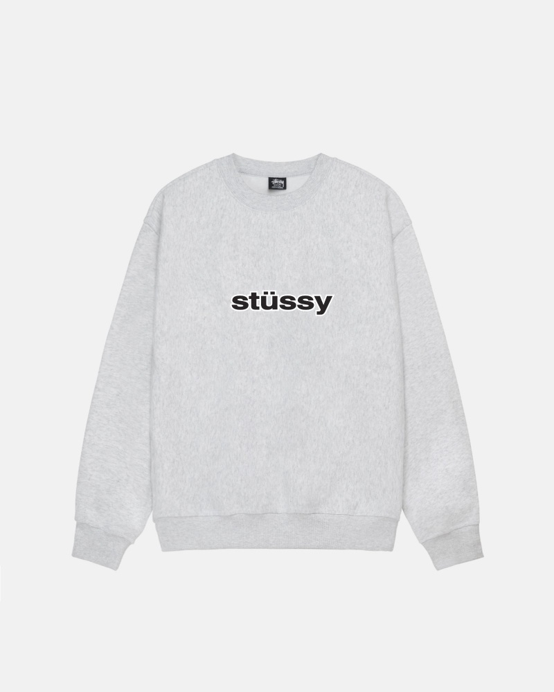 Stüssy SS-Link Crew Long Sleeve Sweatshirt Unisex Ash Heather | CK16-N3-KJ