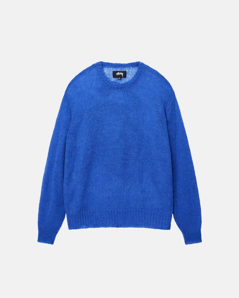 Stüssy S Loose Knit Trui Long Sleeve Sweater Unisex Blauw | KZ04-H5-VC