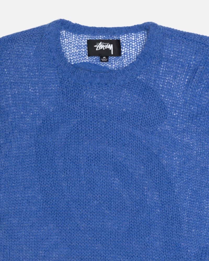 Stüssy S Loose Knit Trui Long Sleeve Sweater Unisex Blauw | KZ04-H5-VC