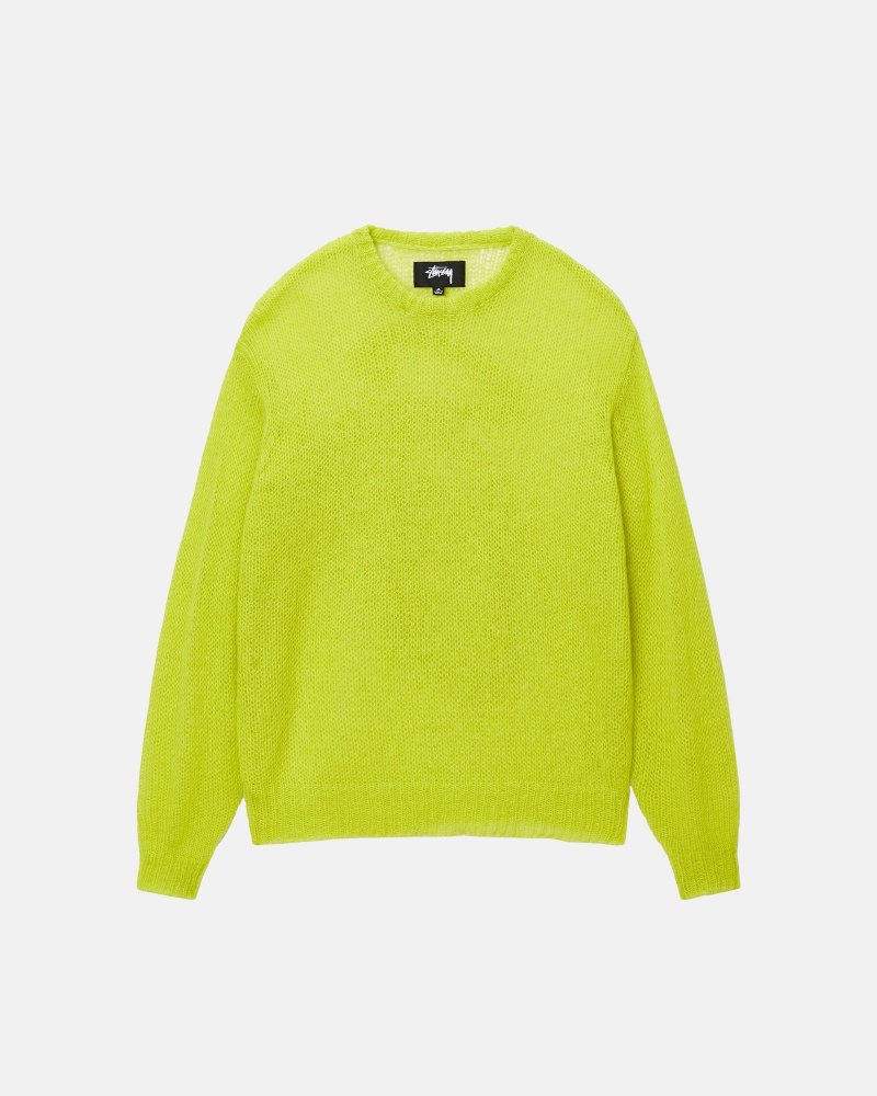 Stüssy S Loose Knit Trui Long Sleeve Sweater Unisex Lime | IE96-C9-HQ