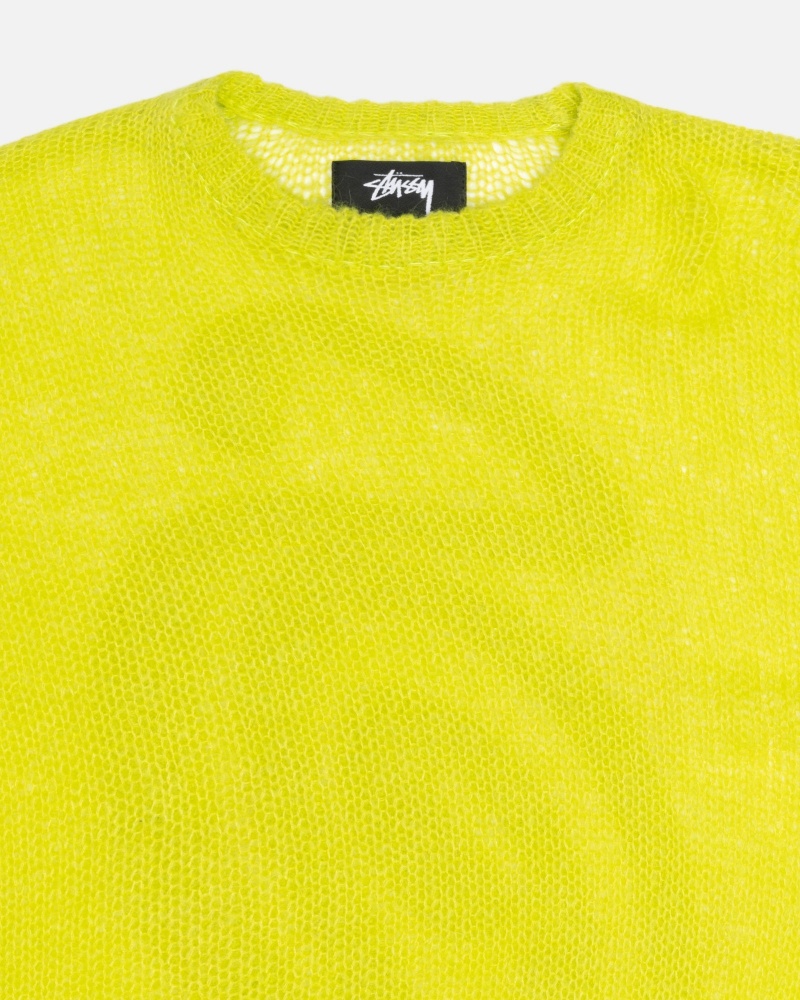 Stüssy S Loose Knit Trui Long Sleeve Sweater Unisex Lime | IE96-C9-HQ