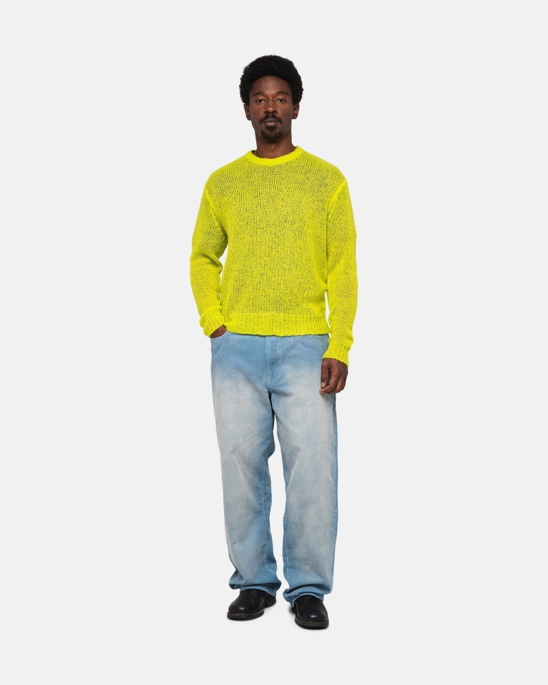 Stüssy S Loose Knit Trui Long Sleeve Sweater Unisex Lime | IE96-C9-HQ