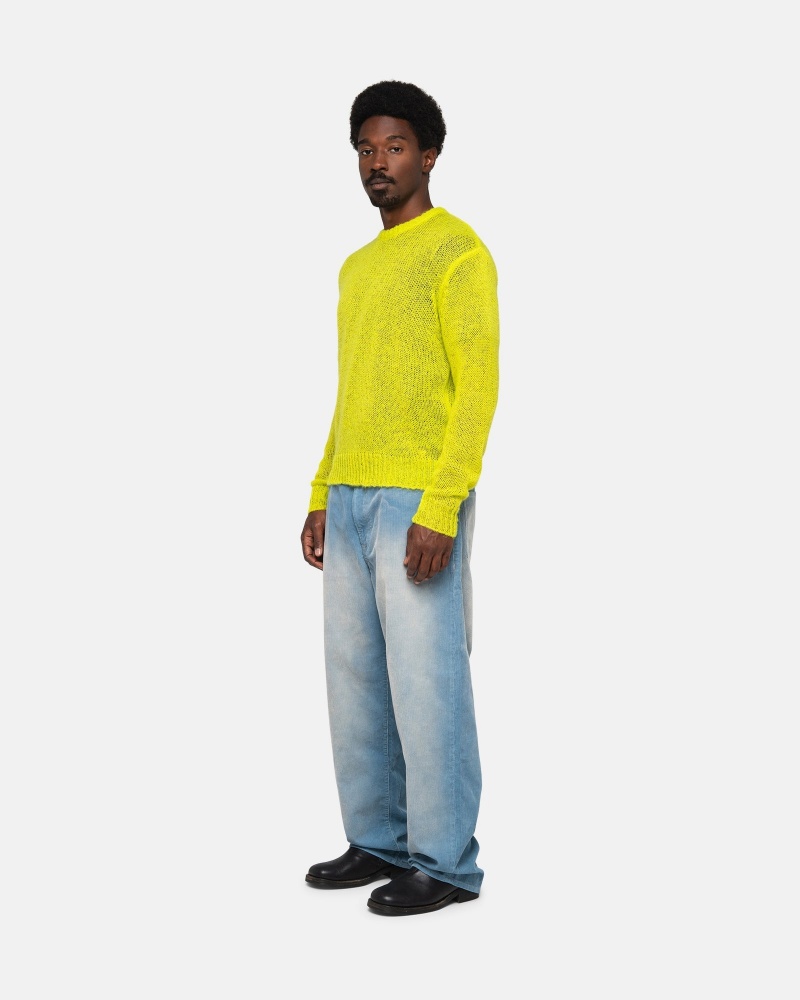 Stüssy S Loose Knit Trui Long Sleeve Sweater Unisex Lime | IE96-C9-HQ