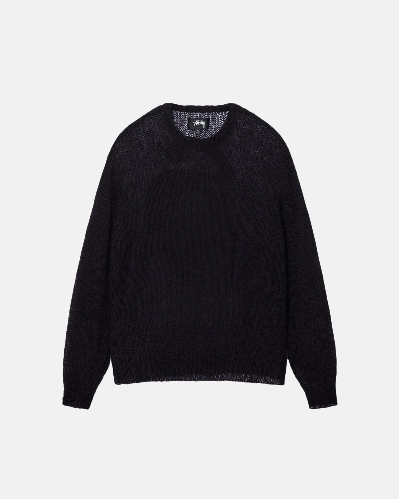 Stüssy S Loose Knit Trui Long Sleeve Sweater Unisex Zwart | TC96-E9-IM