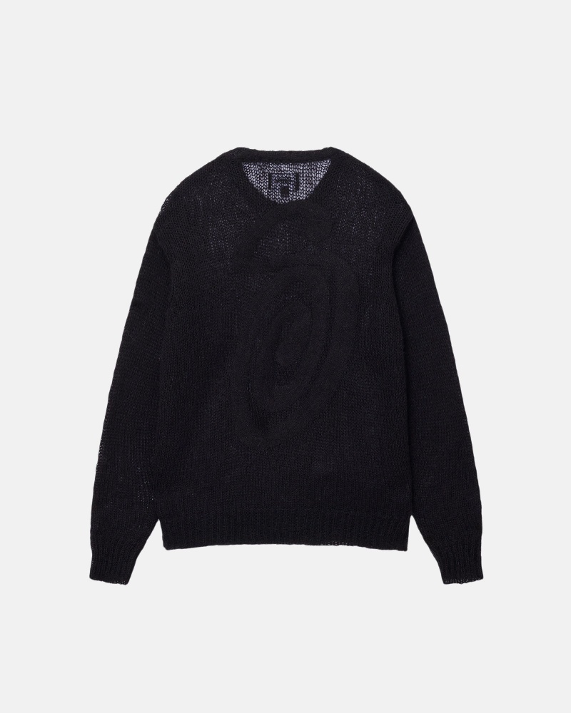 Stüssy S Loose Knit Trui Long Sleeve Sweater Unisex Zwart | TC96-E9-IM