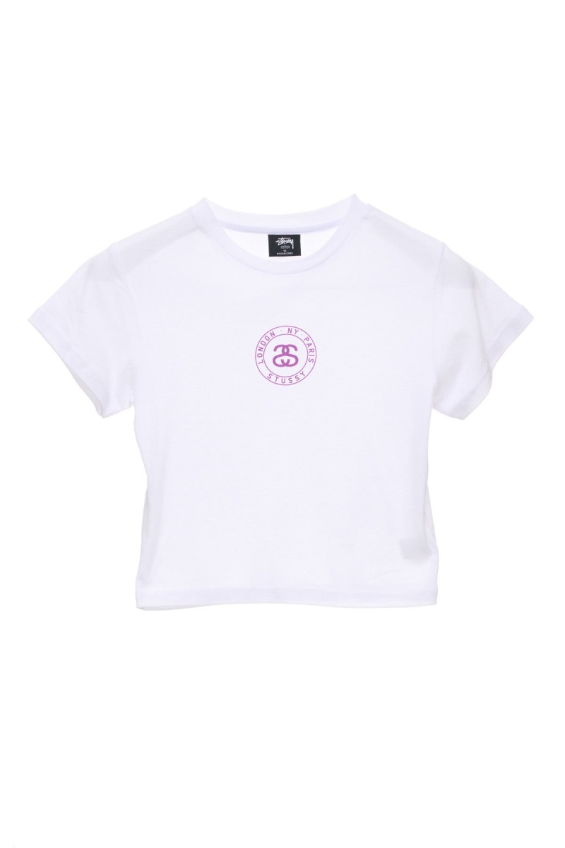 Stüssy Seal Rib Tee Tees Dames Wit | EV57-J2-BN