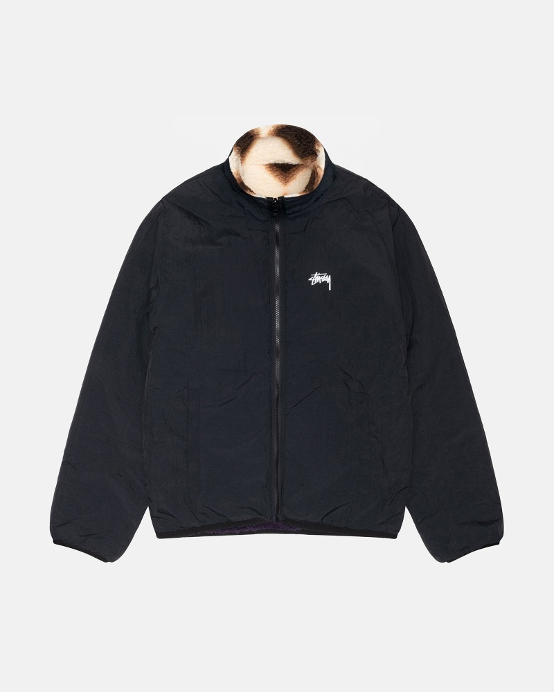 Stüssy Sherpa Reversible Jacket Long Sleeve Sweatshirt Unisex Tan | GZ46-L7-EC