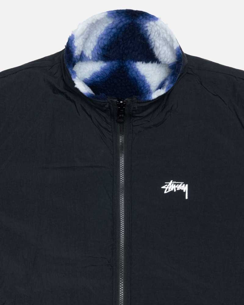 Stüssy Sherpa Reversible Jacket Long Sleeve Sweatshirt Unisex Paars | SP30-M4-LN