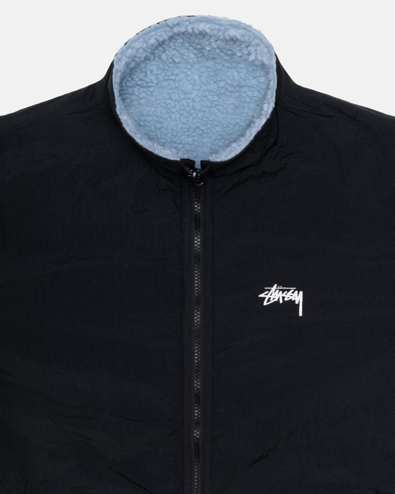 Stüssy Sherpa Reversible Jacket Long Sleeve Sweatshirt Unisex Licht | UJ38-Y9-XF