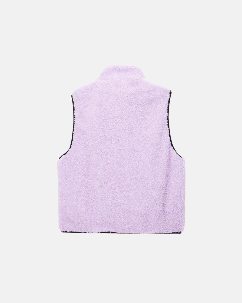 Stüssy Sherpa Reversible Vest Sleeveless Sweatshirt Unisex Lavendel | FI08-H7-DA