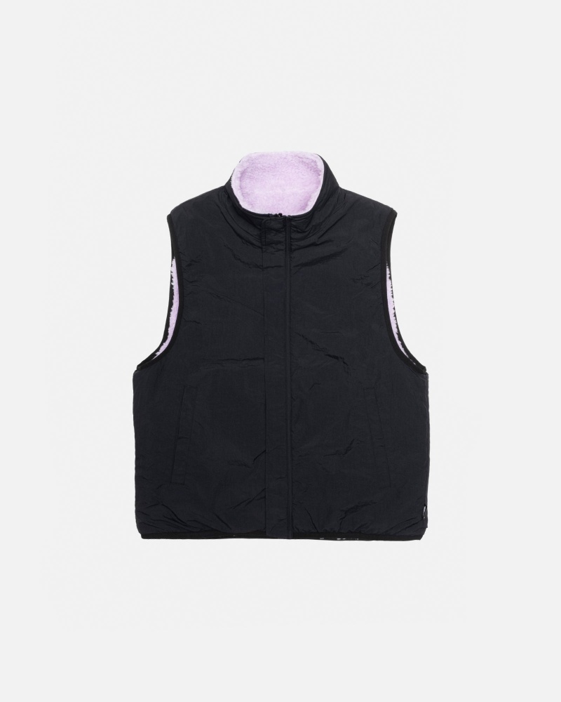 Stüssy Sherpa Reversible Vest Sleeveless Sweatshirt Unisex Lavendel | FI08-H7-DA