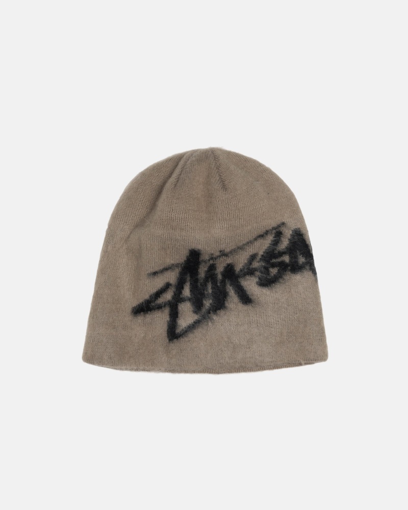 Stüssy Skullcap Brushed Out Stock Muts Unisex Sand | KS35-O5-YI