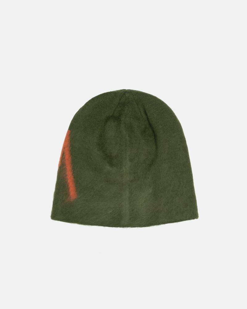 Stüssy Skullcap Brushed Out Stock Muts Unisex Olijfgroen | LO26-O7-LC