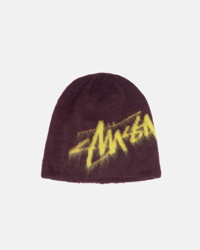 Stüssy Skullcap Brushed Out Stock Muts Unisex Eggplant | SL42-B4-SS