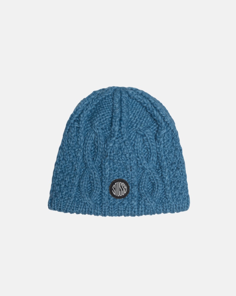 Stüssy Skullcap Cable Knit Muts Unisex Blauw | OG60-K9-OU