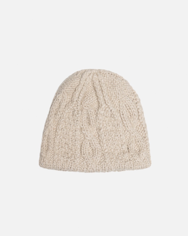 Stüssy Skullcap Cable Knit Muts Unisex Natural | VW48-H3-IP