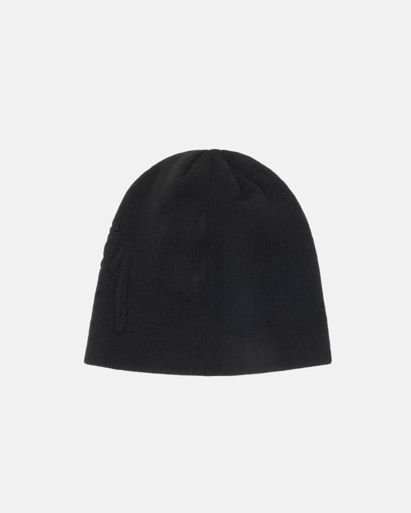 Stüssy Skullcap Embossed Smooth Stock Muts Unisex Zwart | PD71-S5-CS