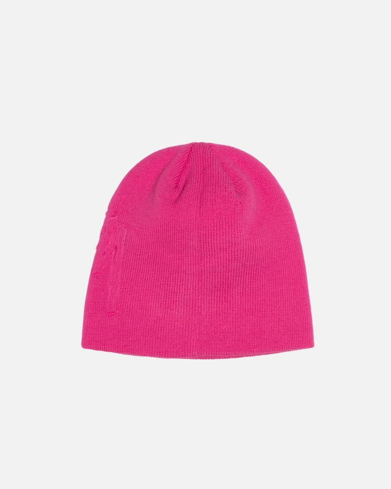 Stüssy Skullcap Embossed Smooth Stock Muts Unisex Roze | YM01-R3-QM