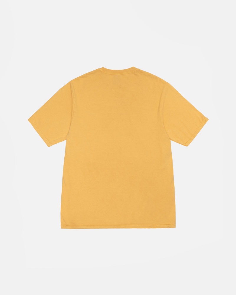 Stüssy Small Stock Tee Pigment Dyed Short Sleeve T-Shirt Unisex Honey | CW72-J0-DL