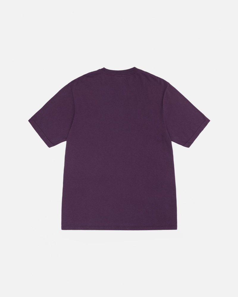 Stüssy Small Stock Tee Pigment Dyed Short Sleeve T-Shirt Unisex Paars | YF56-W8-OI